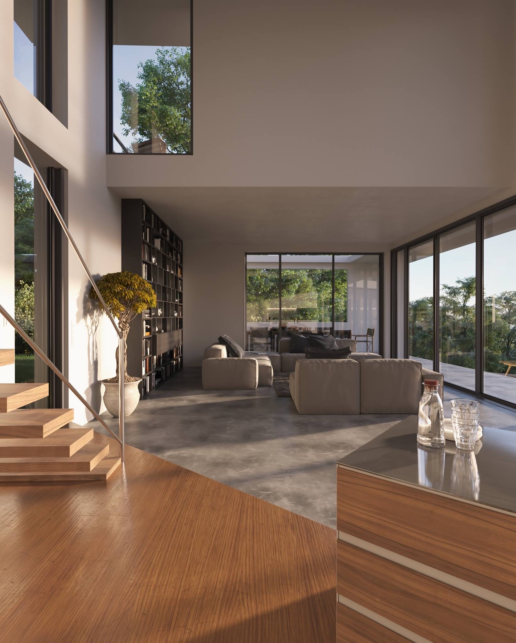 Y Hillside House — vue paysage